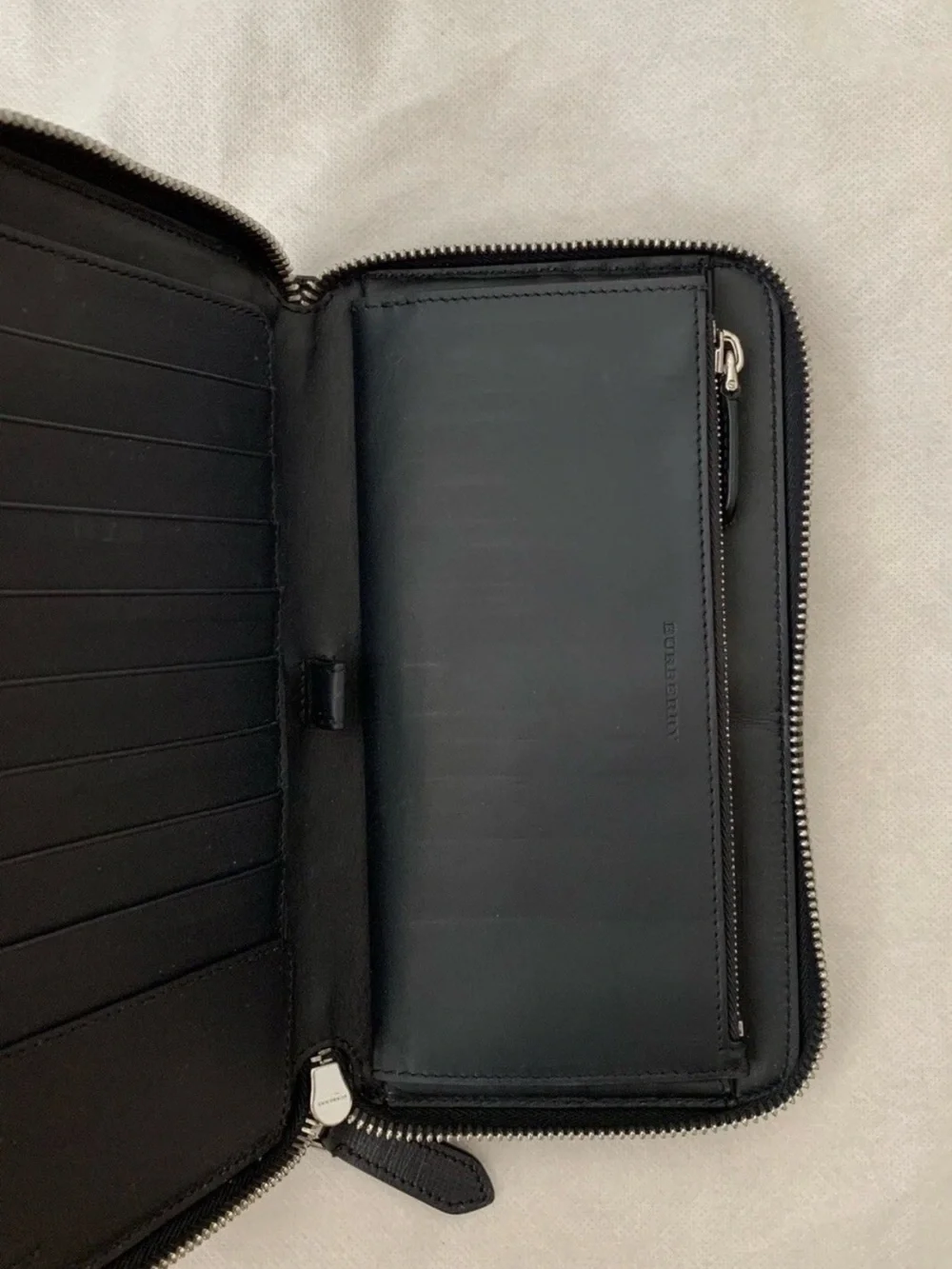 BURBERRY Blue LONG Travel Organizer WALLET in SAFFIANO LEATHER